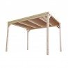 Pérgola Madera Techada 4x4m. Postes 12x12cm