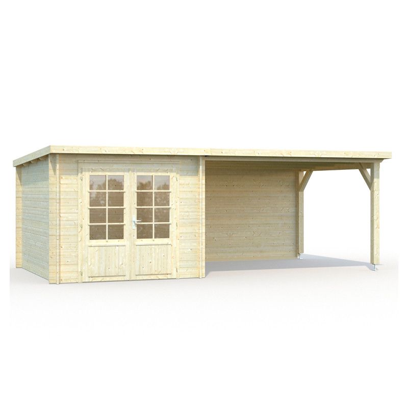 Caseta de madera | Pérgola Lateral | 6,9 + 10 m²