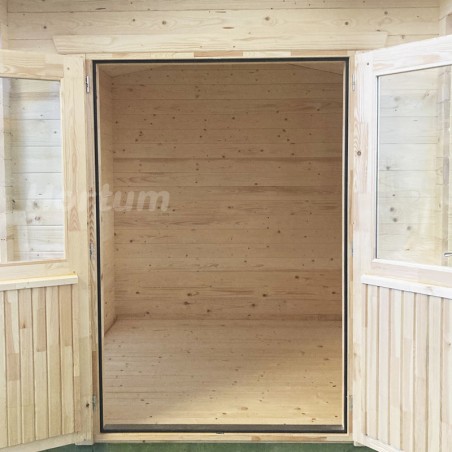 Caseta de madera Catalina. 34 mm, 240 x 240 cm, 5,76 m²